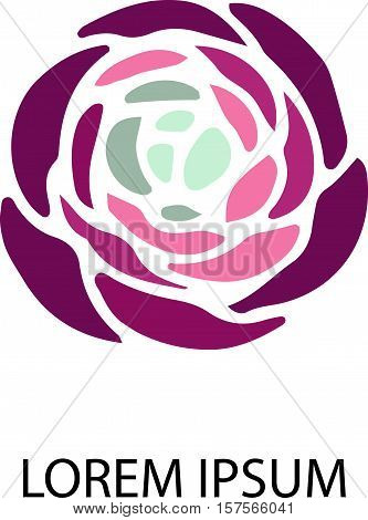 vector logo of flower with the inscription, perfect for business cards and flyers