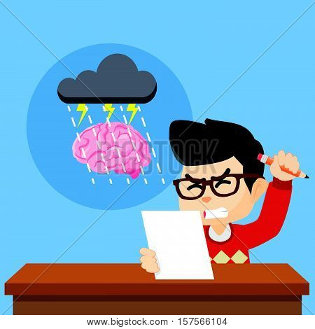 boy brain stroming vector illustration design eps 10