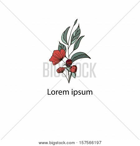 vector logo of flower with the inscription, perfect for business cards and flyers