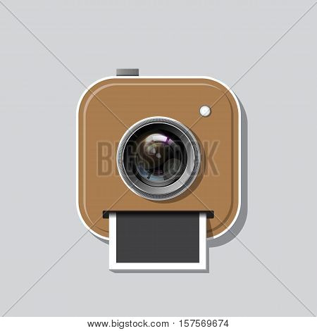 instant photoicon , Vector realistic long shadow design.