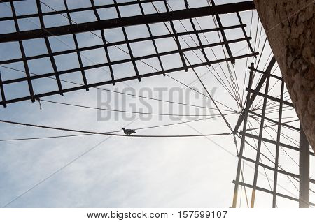 Typical windmill in Mallorca Balearic Islands Spain,fragment