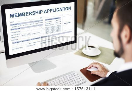 Membership Application Form Register Concept