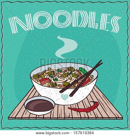 Asian Noodle Soup Ramen Or Udon With Vegetables