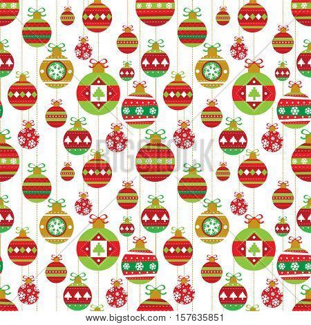 Holiday seamless background with christmas balls
