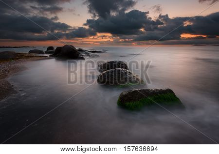 Sunrise over the sea, near the city of Burgas, Bulgaria