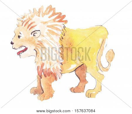 placeholder colorfull and watercolor happy big lion