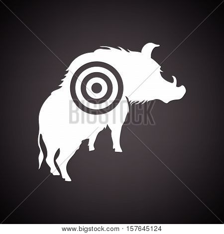 Boar Silhouette With Target Icon