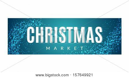Christmas market winter hanging long Banner. Vector illustration ideal for greeting card or elegant holiday hanging banner.