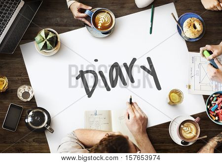 Diary Daily Record Journal Daybook Memoir Concept
