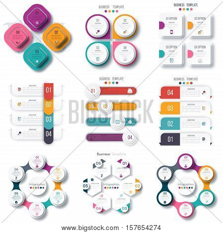 Set with infographics. Data and information visualization. Template. Stock vector