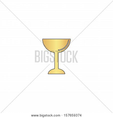 chalice Gold vector icon with black contour line. Flat computer symbol
