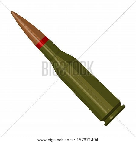 Military rifle bullet icon in cartoon style isolated on white background. Military and army symbol vector illustration