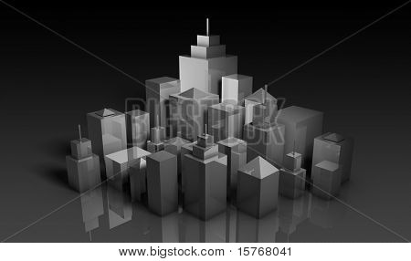 Kentsel gelişim projeleri konsept 3d sanat