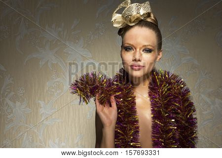 Woman With Golden Make-up