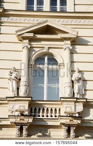 neo-classical architecture of City Hall in Novi Sad Serbia