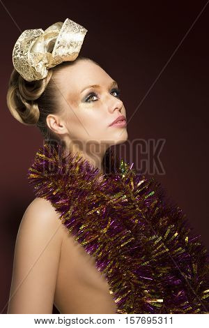 Lovely Woman With Shiny Accessories