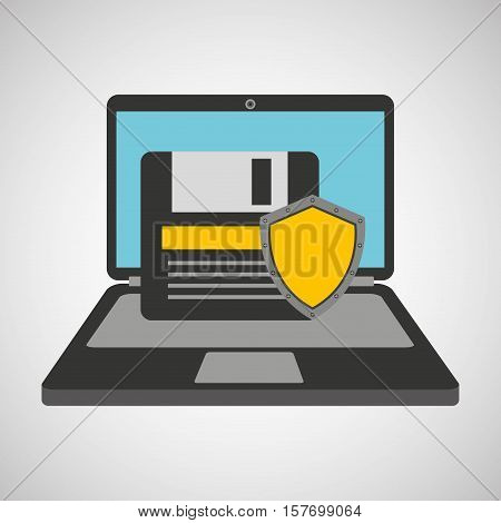 floopy security system technology shield vector illustration eps 10