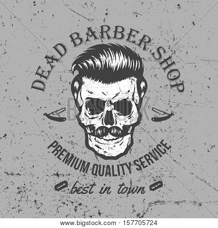 Vintage Skull Label Design. Easy to manipulate, re-size or colorize.