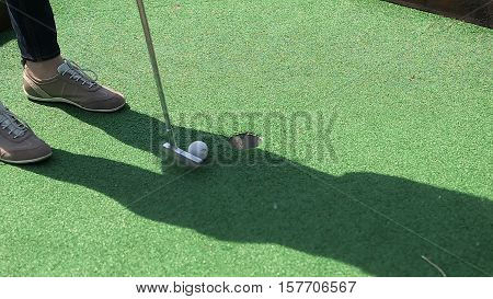 Minigolf game sport summer golf  club playing
