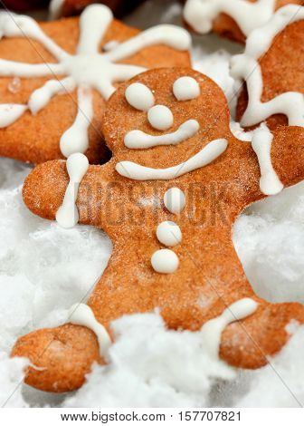 Christmas Homemade Gingerbread On Snowchristmas Homemade Gingerbread On Snow.candyman.funny Cookiies