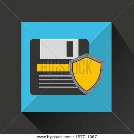 floopy security system technology shield vector illustration eps 10