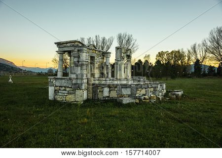 Temple Of Poseidon At Ancient Mantineia, Arcadia, Peloponnese, Greece