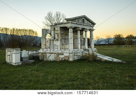 Temple Of Poseidon At Ancient Mantineia, Arcadia, Peloponnese, Greece