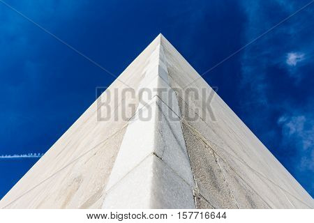 Corner Perpsective Washington Monument Blue Sky Empty Space Abstract District Of Columbia
