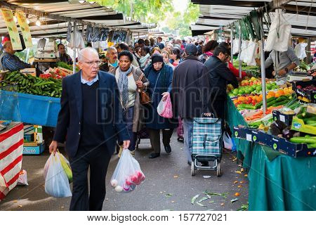 Street Market In Belleville, Paris, France