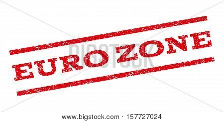 Euro Zone watermark stamp. Text tag between parallel lines with grunge design style. Rubber seal stamp with dirty texture. Vector red color ink imprint on a white background.