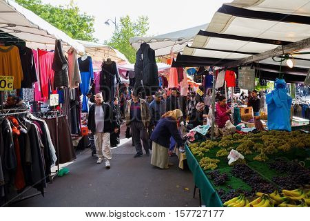 Street Market In Belleville, Paris, France