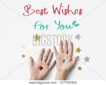 Merry Christmas and Happy New Year Family Holiday Festival Concept