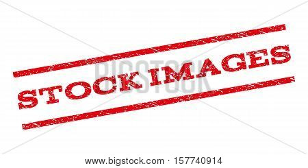 Stock Images watermark stamp. Text caption between parallel lines with grunge design style. Rubber seal stamp with dust texture. Vector red color ink imprint on a white background.