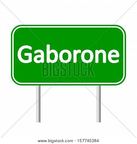 Gaborone road sign isolated on white background.