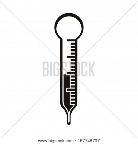 black silhouette thermometer with temperature scale vector illustration