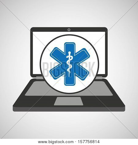 notebook pc service medical symbol vector illustration eps 10