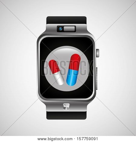 smart watch health technology medication design vector illustration eps 10