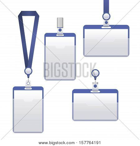 Template Badge Identification Set Can Be Used for Presentation, Company or Office. Empty Mock Up. Vector illustration