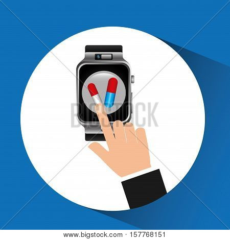 smart watch health technology medication design vector illustration eps 10