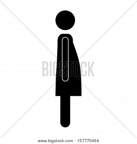 pictogram pregnant woman with drees vector illustration
