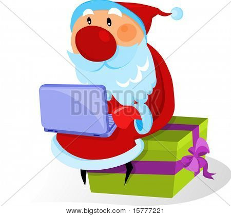 Papai Noel com laptop - para trabalhos adicionais deste tipo, clique em ON MY ALCUNHA abaixo para visitar minha