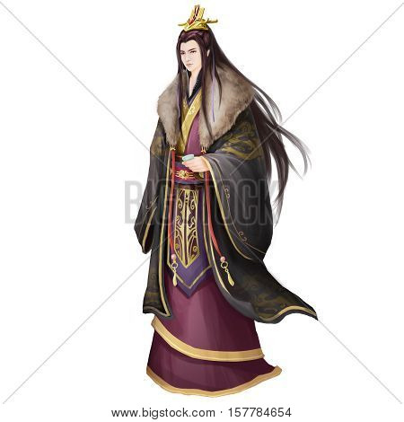 Ancient Chinese People Artwork: Rich Young Gentle Man. Video Game's Digital CG Artwork, Concept Illustration, Realistic Cartoon Style Background and Character Design