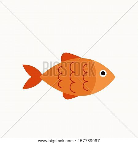 Aquarium fish  flat icon. Vector aquarium fish  silhouette illustration. Colorful cartoon flat aquarium fish icon for your design.