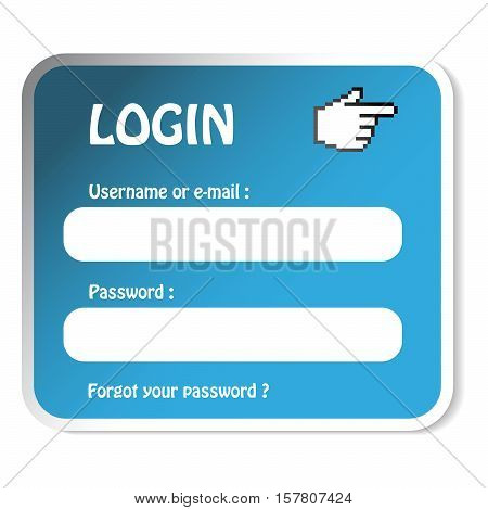 Vector blue login form on white background - illustration
