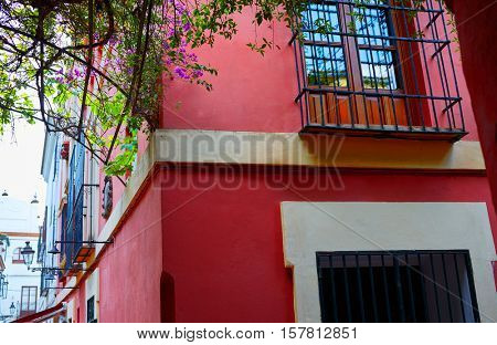 Seville Calle Pimienta street near Juderia in Andalusia Sevilla of Spain