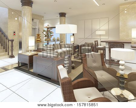 The Lounge Area In The Premises Of The Spa Hotel.