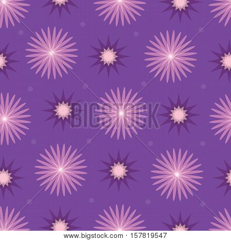 Vector abstract seamless pattern with flowers and geometric figures