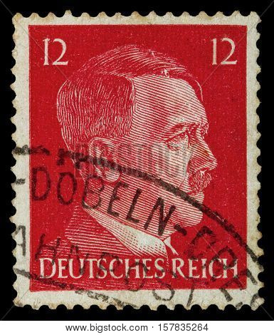 GERMAN REICH. Circa 1939 - c.1944: A postage stamp with portraying of Adolf Hitler