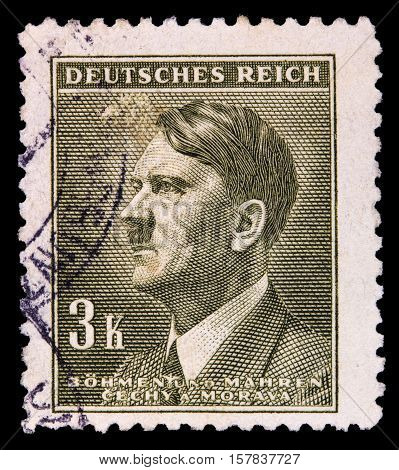 GERMAN REICH. Circa 1939 - c.1944: A postage stamp with portraying of Adolf Hitler