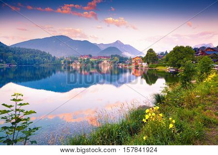 Colorful Summer Morning On The Grundlsee